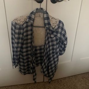 Comfy blue flannel with lace